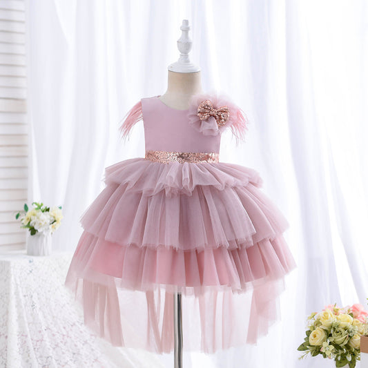 Beautiful Multi Frill Dress With Tail