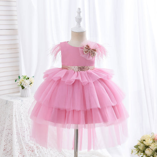 Beautiful Multi Frill Dress With Tail
