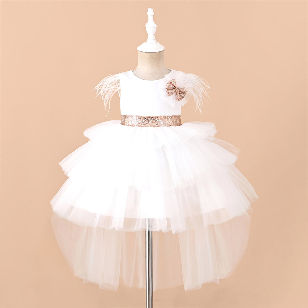 Beautiful Multi Frill Dress With Tail