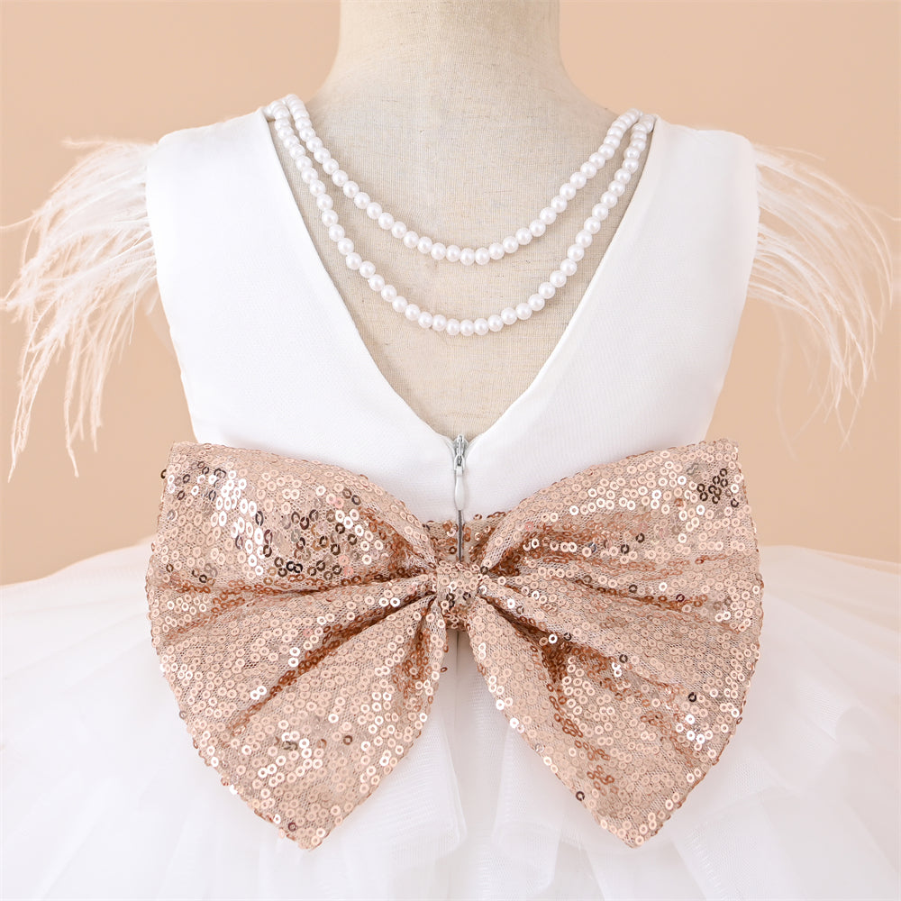 Beautiful Multi Frill Dress With Tail